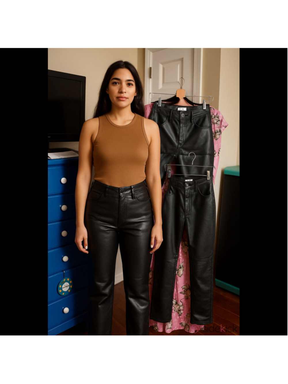 Abercrombie and Fitch Faux Leather Trousers Black Size 26